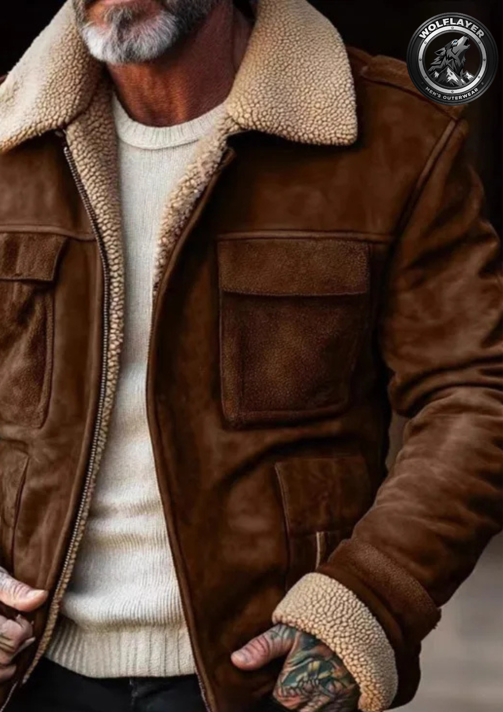 Winter Men's Lapel Zipper Cotton Jacket Coat Retro  Solid Color Warm Fake Pocket Zipper Men's Casual Jacket Coat Top Streetwearg