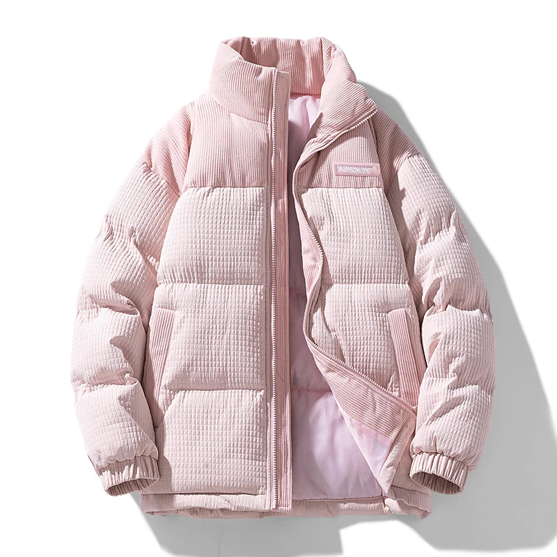 Men’s Korean Winter Jacket – Windproof Stand Collar Cotton Parka