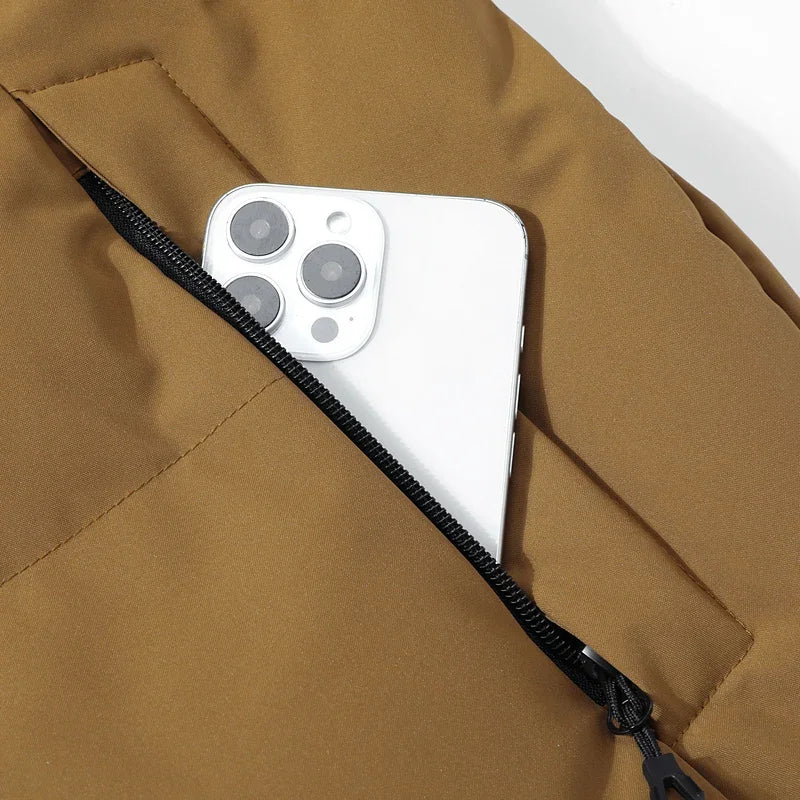 Men’s Winter Waterproof Puffer Jacket – Hooded Windbreaker Parka