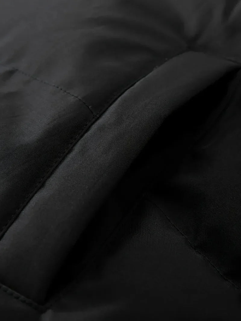 Winter Windproof Men's Faux Jacket Casual Polyester Coat with Detachable Hood Zip-Up Front Long Sleeves & Pockets Winter Clothes