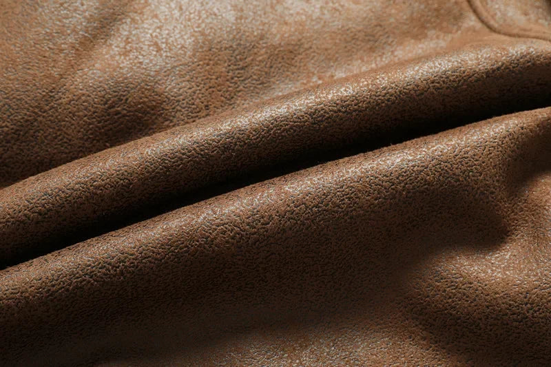 Men’s Suede Leather Jacket – Warm Winter Coat