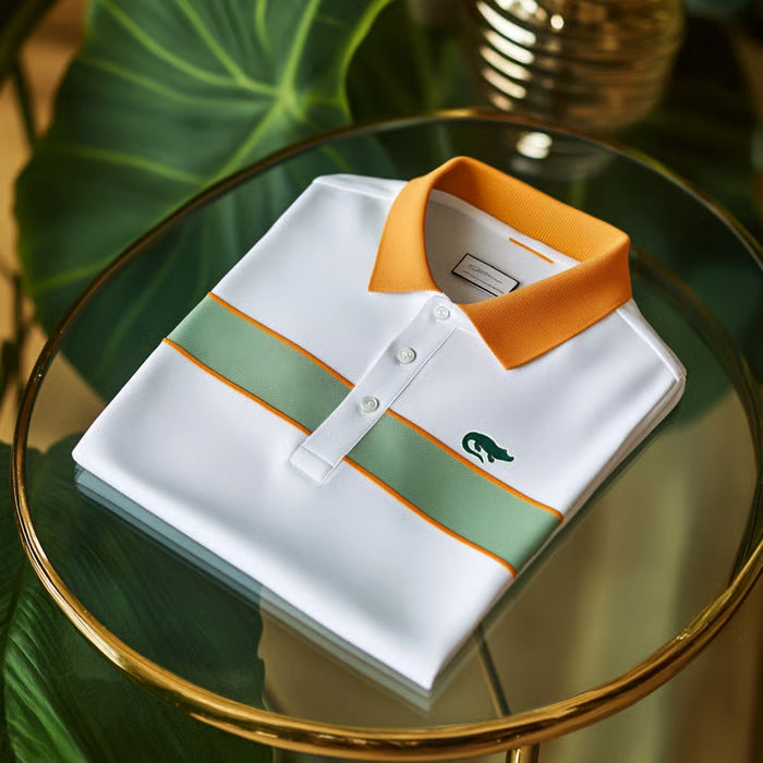 Men's Business Casual Embroidered Crocodile Button Short Sleeve Polo Shirt